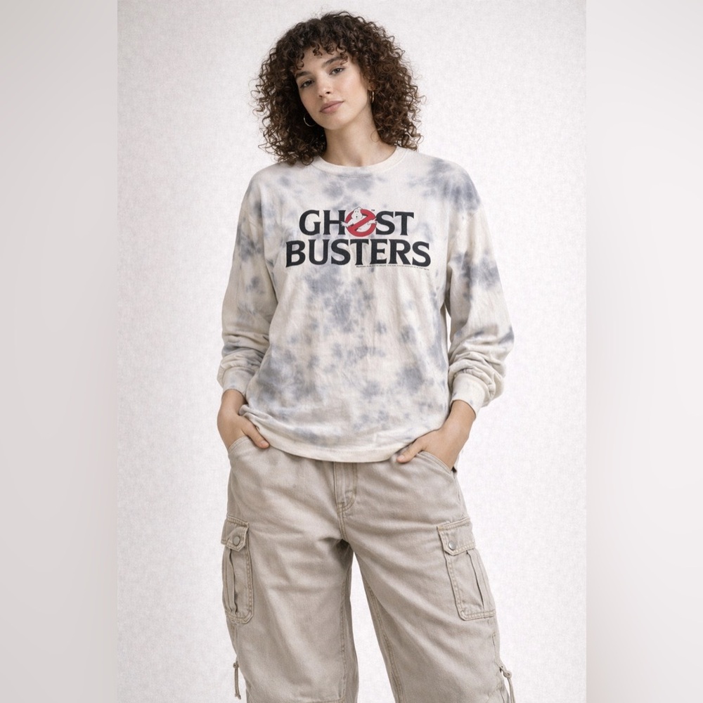 Ghostbusters tie dye long sleeve shirt